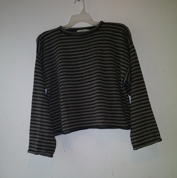 United knitwear sweater striped crop top size L - Picture 1 of 5